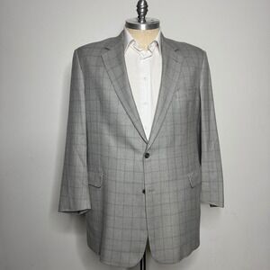 Coppley‎ Brothers Tailored Plaid Blazer Sport Coat Mens 48L Silk Wool Blend